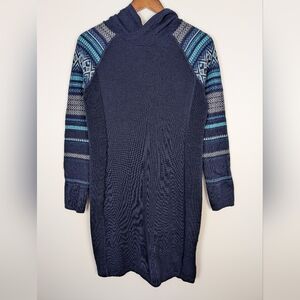 Krimson Klover Mover Maker Hooded Sweater Dress Wool Blend Slim Fit Fair Isle